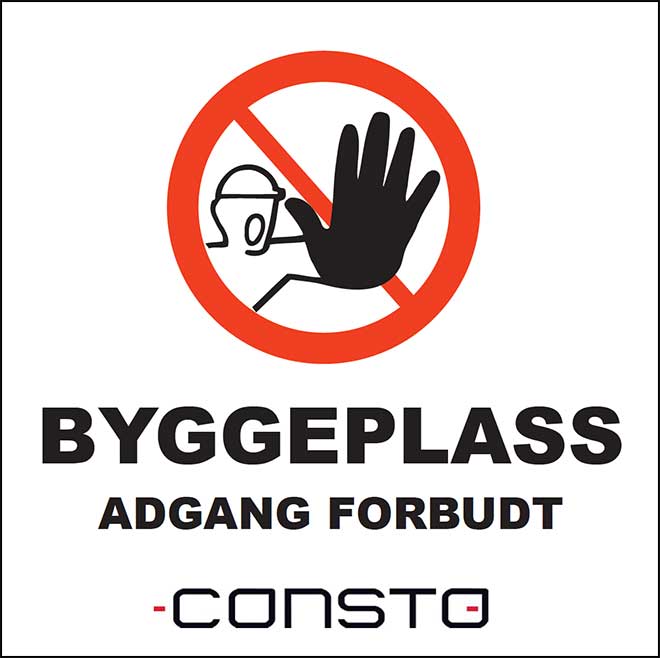 Byggeplass adgang forbudt med logo