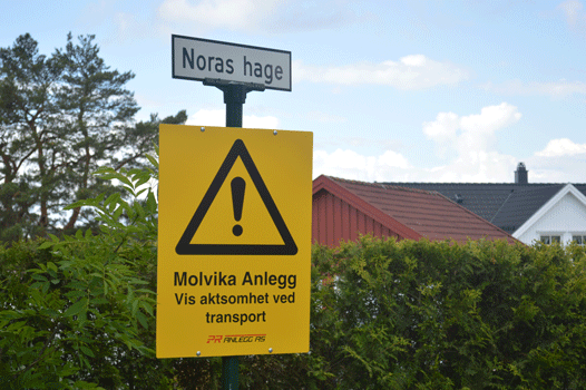 Spesialskilt for anleggsområde