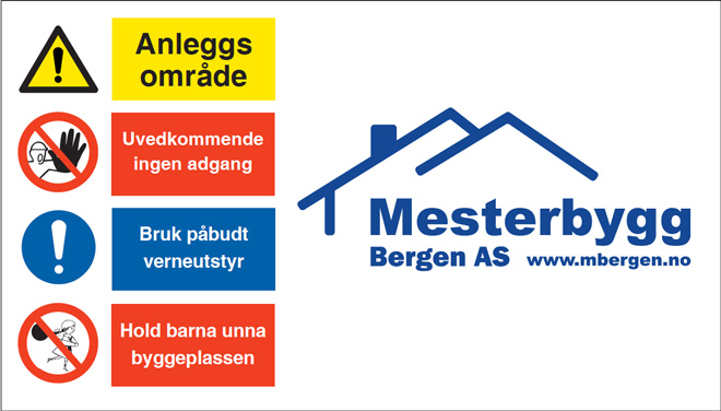 Logobanner for byggeplassgjerde 2 x 3,5 m