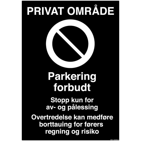 Parkering forbudt skilt for borettslag