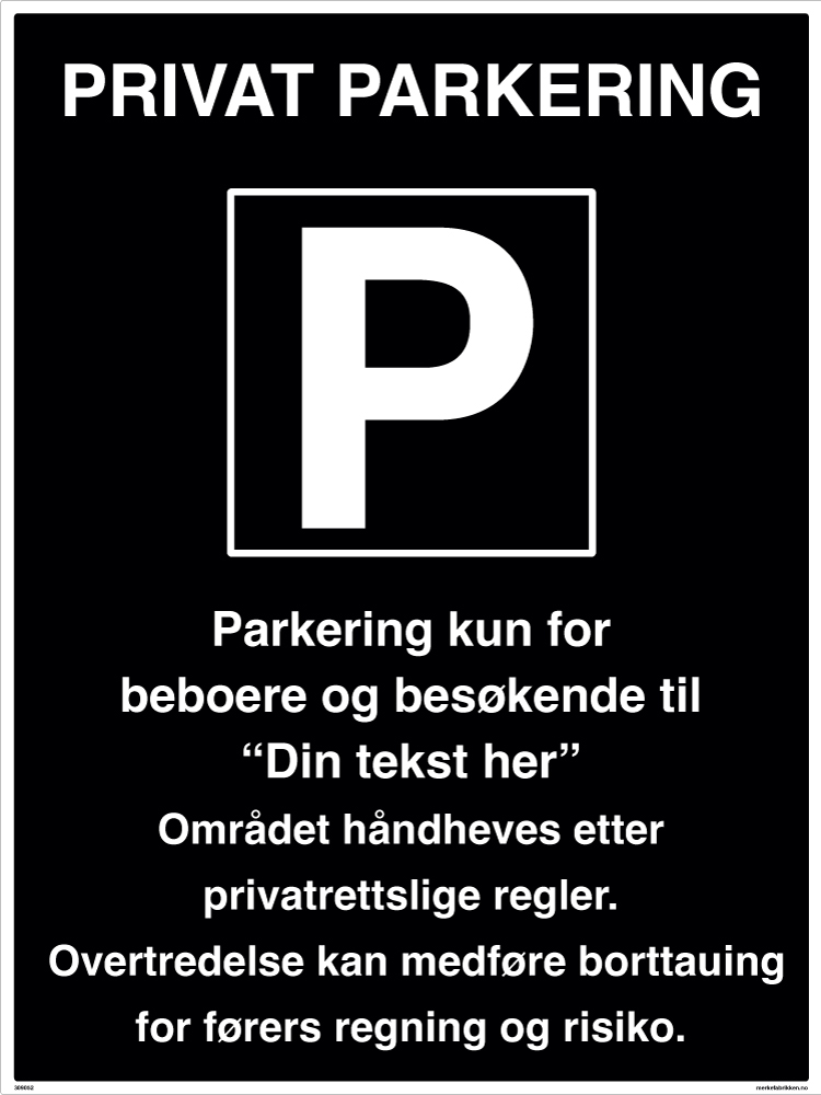 Privat Parkering Skilt () Privat Parkering Skilt