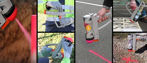 Hndholdt spraypistol i plast for oppmerking p bakken